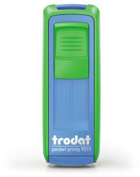 TRODAT Bélyegző, TRODAT "Pocket Printy 9511", zöld-kék ház, fekete párnával (9511Z/K/F) - iroszer24