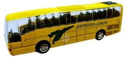 Autobuz de jucarie, metalic, cu sunete si lumini, scara 1: 70, 16 cm lungime, Galben (NBNGJ311)