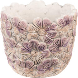 Clayre & Eef Set 2 ghivece flori ceramica violet 13x11 cm (6TE0453S)