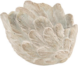 Clayre & Eef Set 2 ghivece flori ceramica gri Aripi Inger 16x11 cm (6TE0435S)
