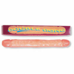  Dildo Double Solid Jelly Dong, Flesh Dildo