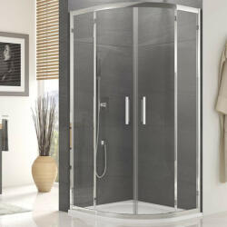 Ronal Bathrooms Cabina de dus semirotunda, SanSwiss, Ocelia, 90 x 90, cu 2 elemnte fixe si 2 usi culisante (OCER550905007)