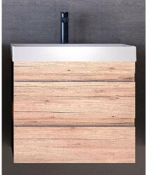 Kolpa San Set mobilier si lavoar suspendat, Kolpasan, Naomi, cu 2 sertare, 60 cm, natural wood (546010)