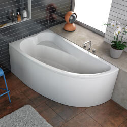 Kolpa San Cada asimetrica, Kolpasan, Calando-D, 150 x 85 cm, cu montaj pe dreapta, alb (592970)