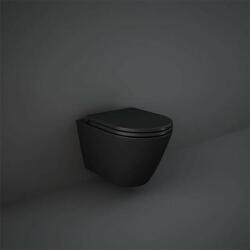 RAK Ceramics Capac WC, RAK, Feeling, cu soft close si quick release, negru mat (RSTSC3901504)