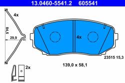 ATE set placute frana, frana disc ATE 13.0460-5541.2 (13.0460-5541.2)