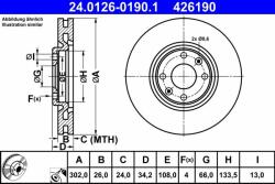 ATE Disc frana ATE 24.0126-0190.1 (24.0126-0190.1)