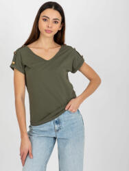  Sötét khaki női póló nyakkivágással TW-BZ-BL-1006.56-dark khaki Méret: L