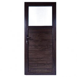 WindowMAG Usa din PVC cu geam termopan 1/3, 6 camere, Wenge, 88×198, Prag Aluminiu, Dreapta