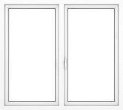 WindowMAG Fereastra PVC termopan, 4 camere, alb, 100 x 100 cm, fix + dubla deschidere, dreapta