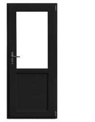 WindowMAG Usa din PVC cu geam termopan 2/3 tip 2, 6 camere, prag aluminiu, dreapta , black brown , 88 x 190 cm