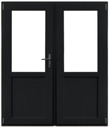 WindowMAG Usa din PVC cu geam termopan 2/3, 6 camere, Black Brown, 180×210, Prag Aluminiu, Stanga