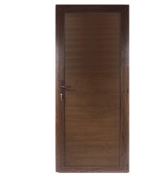 WindowMAG Usa din PVC cu panel tip 5, 6 camere, prag aluminiu, dreapta , nuc , 68 x 200 cm