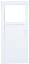 WindowMAG Usa din PVC cu geam termopan 1/3, 4 camere, Alb, 97×197, Prag PVC, Stanga