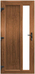 WindowMAG Usa din PVC cu geam termopan, montant vertical 1/3 tip 4, 6 camere, prag aluminiu, stanga , nuc , 68 x 190 cm