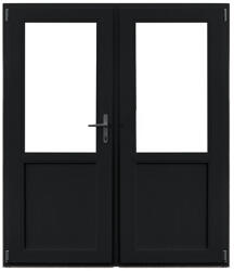 WindowMAG Usa din PVC cu geam termopan 2/3, 4 camere, Black Brown, 160×210, Prag PVC, Stanga