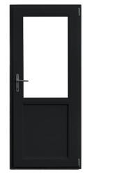 WindowMAG Usa din PVC cu geam termopan 2/3, 6 camere, Gri antracit, 87×197, Prag Aluminiu, Dreapta