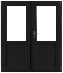 WindowMAG Usa din PVC cu geam termopan 2/3, 4 camere, Black Brown, 200×210, Prag Aluminiu, Dreapta
