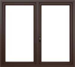 WindowMAG Fereastra PVC termopan, 4 camere, wenge, 100 x 100 cm, fix + dubla deschidere, dreapta
