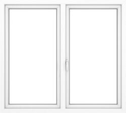 WindowMAG Fereastra PVC termopan, 6 camere, alb, 100 x 120 cm, fix + dubla deschidere, dreapta