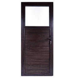 WindowMAG Usa din PVC cu geam termopan 1/3 tip 1, 6 camere, prag aluminiu, stanga , wenge , 68 x 190 cm