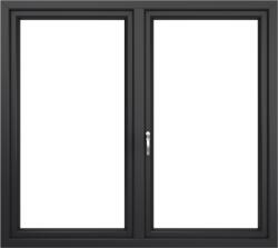 WindowMAG Fereastra PVC termopan, 6 camere, gri antracit, 120 x 120 cm, fix + simpla deschidere, dreapta