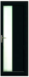 WindowMAG Usa din PVC cu geam termopan, montant vertical 1/3 tip 4, 4 camere, prag aluminiu, dreapta , black brown , 78 x 200 cm
