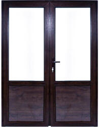 WindowMAG Usa din PVC cu geam termopan 2/3, 6 camere, Wenge, 180×210, Prag Aluminiu, Dreapta