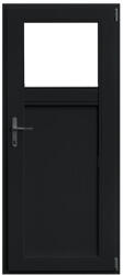 WindowMAG Usa din PVC cu geam termopan 1/3 tip 1, 6 camere, prag pvc, dreapta , black brown , 98 x 190 cm