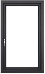 WindowMAG Fereastra PVC termopan, 6 camere, black brown, 86 x 116 cm, dubla deschidere, dreapta