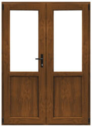 WindowMAG Usa din PVC cu geam termopan 2/3, 4 camere, Stejar auriu, 160×210, Prag Aluminiu, Stanga