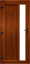 WindowMAG Usa din PVC cu geam termopan, montant vertical 1/3 tip 4, 4 camere, prag aluminiu, stanga , stejar auriu , 98 x 200 cm