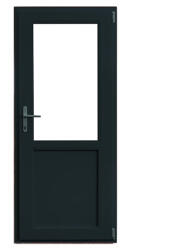 WindowMAG Usa din PVC cu geam termopan 2/3 tip 2, 4 camere, prag aluminiu, dreapta , gri antracit , 98 x 190 cm