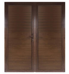 WindowMAG Usa din PVC cu geam termopan 1/3, 6 camere, Nuc, 180×210, Prag Aluminiu, Stanga