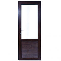 WindowMAG Usa din PVC cu geam termopan 2/3 tip 2, 6 camere, prag pvc, dreapta , wenge , 68 x 200 cm
