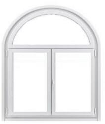 WindowMAG Fereastra PVC termopan cu arcada, 6 camere, alb, 120 x 180 cm, simpla deschidere + dubla deschidere