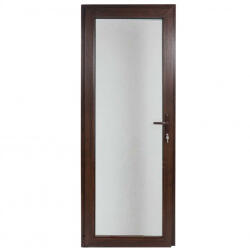 WindowMAG Usa din PVC cu geam termopan 3/3, 6 camere, Nuc, 67×202, Prag Aluminiu, Stanga