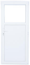 WindowMAG Usa din PVC cu geam termopan 1/3, 4 camere, Alb, 67×202, Prag Aluminiu, Dreapta