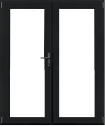 WindowMAG Usa din PVC cu geam termopan 3/3, 6 camere, Black Brown, 160×210, Prag Aluminiu, Stanga