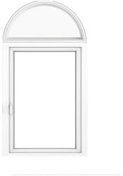 WindowMAG Fereastra PVC termopan cu arcada, 6 camere, alb, 85 x 152 cm, dubla deschidere + fix