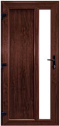 WindowMAG Usa din PVC cu geam termopan, montant vertical 1/3 tip 4, 4 camere, prag pvc, stanga , mahon , 88 x 200 cm