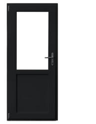 WindowMAG Usa din PVC cu geam termopan 2/3, 6 camere, Black Brown, 78×188, Prag Aluminiu, Stanga