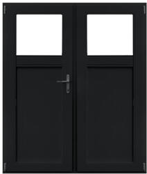 WindowMAG Usa din PVC cu geam termopan 1/3, 6 camere, Black Brown, 180×210, Prag PVC, Stanga