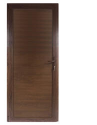 WindowMAG Usa din PVC cu panel tip 5, 6 camere, prag aluminiu, stanga , nuc , 88 x 200 cm