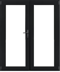 WindowMAG Usa din PVC cu geam termopan 3/3, 6 camere, Black Brown, 200×210, Prag Aluminiu, Stanga