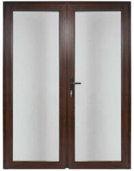WindowMAG Usa din PVC cu geam termopan 3/3, 4 camere, Nuc, 200×210, Prag PVC, Dreapta