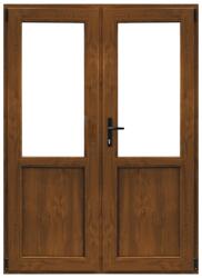 WindowMAG Usa din PVC cu geam termopan 2/3, 6 camere, Stejar auriu, 200×210, Prag PVC, Dreapta