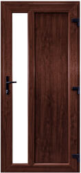 WindowMAG Usa din PVC cu geam termopan, montant vertical 1/3 tip 4, 6 camere, prag pvc, dreapta , mahon , 88 x 200 cm