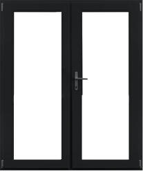 WindowMAG Usa din PVC cu geam termopan 3/3, 4 camere, Black Brown, 180×210, Prag Aluminiu, Dreapta