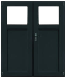 WindowMAG Usa din PVC cu geam termopan 1/3, 4 camere, Gri antracit, 160×210, Prag Aluminiu, Dreapta